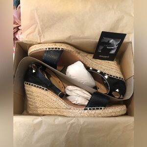 New Genuine Leather Espadrilles with Rockstud Detailing, Made in Spain